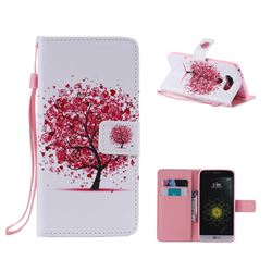 Colored Red Tree PU Leather Wallet Case for LG G5