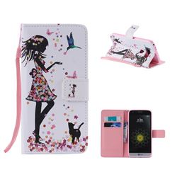 Petals and Cats PU Leather Wallet Case for LG G5