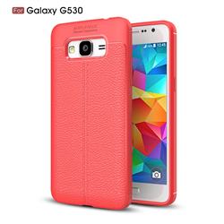 Luxury Auto Focus Litchi Texture Silicone TPU Back Cover for Samsung Galaxy Grand Prime G530 - Red