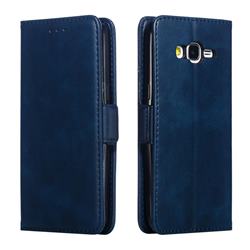 Retro Classic Calf Pattern Leather Wallet Phone Case for Samsung Galaxy Grand Prime G530 - Blue