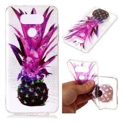 Purple Pineapple Super Clear Flash Powder Shiny Soft TPU Back Cover for LG G6