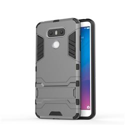 Armor Premium Tactical Grip Kickstand Shockproof Dual Layer Rugged Hard Cover for LG G6 - Gray