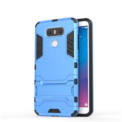 Armor Premium Tactical Grip Kickstand Shockproof Dual Layer Rugged Hard Cover for LG G6 - Light Blue