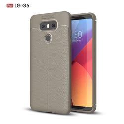 Luxury Auto Focus Litchi Texture Silicone TPU Back Cover for LG G6 - Gray