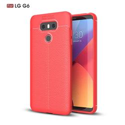Luxury Auto Focus Litchi Texture Silicone TPU Back Cover for LG G6 - Red