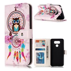Wind Chimes Owl 3D Relief Oil PU Leather Wallet Case for LG G6