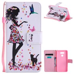 Petals and Cats PU Leather Wallet Case for LG G6