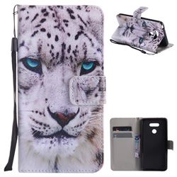 White Leopard PU Leather Wallet Case for LG G6