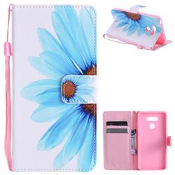 Blue Sunflower PU Leather Wallet Case for LG G6