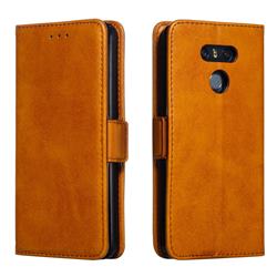 Retro Classic Calf Pattern Leather Wallet Phone Case for LG G6 - Yellow