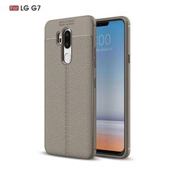 Luxury Auto Focus Litchi Texture Silicone TPU Back Cover for LG G7 ThinQ - Gray