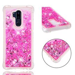 Dynamic Liquid Glitter Sand Quicksand TPU Case for LG G7 ThinQ - Pink Love Heart