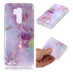 Pink Purple Marble Pattern Bright Color Laser Soft TPU Case for LG G7 ThinQ