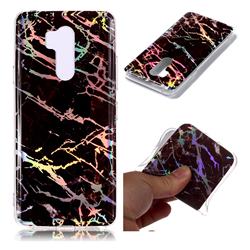 Black Brown Marble Pattern Bright Color Laser Soft TPU Case for LG G7 ThinQ