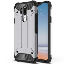 King Kong Armor Premium Shockproof Dual Layer Rugged Hard Cover for LG G7 ThinQ - Silver Grey