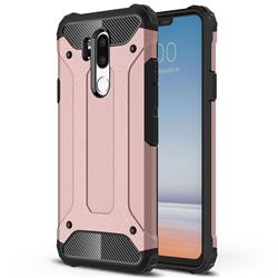 King Kong Armor Premium Shockproof Dual Layer Rugged Hard Cover for LG G7 ThinQ - Rose Gold