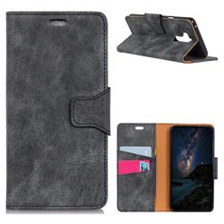 MURREN Luxury Retro Classic PU Leather Wallet Phone Case for LG G7 ThinQ - Gray