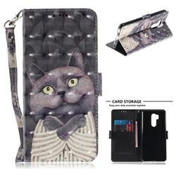 Cat Embrace 3D Painted Leather Wallet Phone Case for LG G7 ThinQ