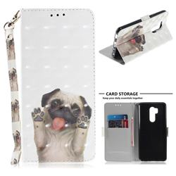 Pug Dog 3D Painted Leather Wallet Phone Case for LG G7 ThinQ