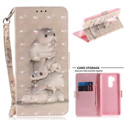 Three Squirrels 3D Painted Leather Wallet Phone Case for LG G7 ThinQ