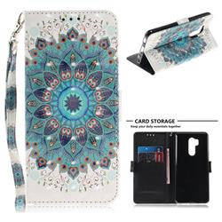 Peacock Mandala 3D Painted Leather Wallet Phone Case for LG G7 ThinQ
