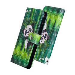 Climbing Bamboo Panda 3D Painted Leather Wallet Case for LG G7 ThinQ