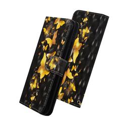 Golden Butterfly 3D Painted Leather Wallet Case for LG G7 ThinQ