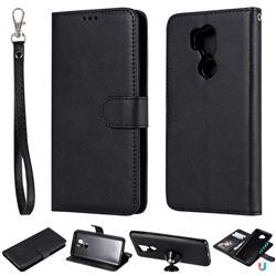 Retro Greek Detachable Magnetic PU Leather Wallet Phone Case for LG G7 ThinQ - Black