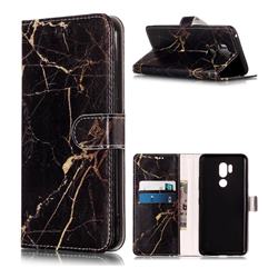 Black Gold Marble PU Leather Wallet Case for LG G7 ThinQ