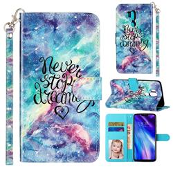 Blue Starry Sky 3D Leather Phone Holster Wallet Case for LG G7 ThinQ