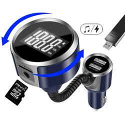 BC18 Bluetooth Car Charger TF USB MP3 Player FM Transmitter (Steel Blue)