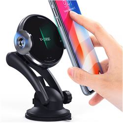 YOGEE W9 15W Fast Wireless Charger Auto Clamp IR Sensor Car Mount Suction Air Vent Holder