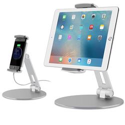 Universal Desk Setup 360 Rotating Aluminum Alloy Smartphone Tablet Stand Holder Mount AP-7C - Silver