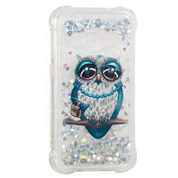 Sweet Gray Owl Dynamic Liquid Glitter Sand Quicksand Star TPU Case for Samsung Galaxy J1 2016 J120