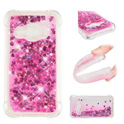 Dynamic Liquid Glitter Sand Quicksand TPU Case for Samsung Galaxy J1 2016 J120 - Pink Love Heart