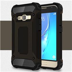 King Kong Armor Premium Shockproof Dual Layer Rugged Hard Cover for Samsung Galaxy J1 2016 J120 - Black Gold