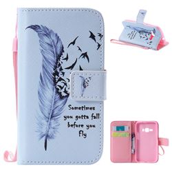 Feather Birds PU Leather Wallet Case for Samsung Galaxy J1 2016 J120
