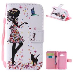 Petals and Cats PU Leather Wallet Case for Samsung Galaxy J1 2016 J120