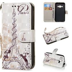 Tower Couple 3D Painted Leather Wallet Phone Case for Samsung Galaxy J1 2016 J120