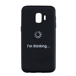 Thinking Stick Figure Matte Black TPU Phone Cover for Samsung Galaxy J2 Core