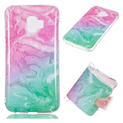 Pink Green Soft TPU Marble Pattern Case for Samsung Galaxy J2 Core