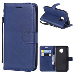 Retro Greek Classic Smooth PU Leather Wallet Phone Case for Samsung Galaxy J2 Core - Blue