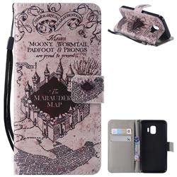 Castle The Marauders Map PU Leather Wallet Case for Samsung Galaxy J2 Core