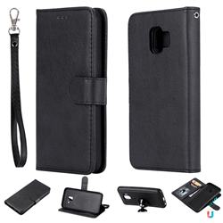 Retro Greek Detachable Magnetic PU Leather Wallet Phone Case for Samsung Galaxy J2 Core - Black