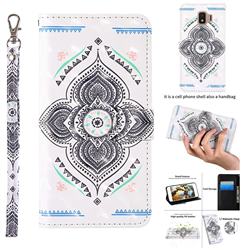 Mandala Totem 3D Painted Leather Wallet Case for Samsung Galaxy J2 Core