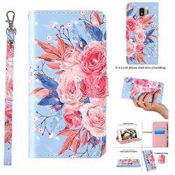 Rose Flower 3D Painted Leather Wallet Case for Samsung Galaxy J2 Core