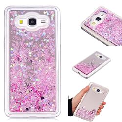 Glitter Sand Mirror Quicksand Dynamic Liquid Star TPU Case for Samsung Galaxy J2 Prime G532 - Cherry Pink