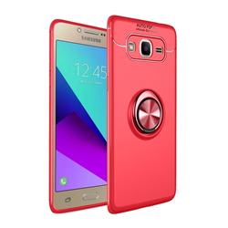Auto Focus Invisible Ring Holder Soft Phone Case for Samsung Galaxy J2 Prime G532 - Red