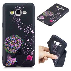 Corolla Girl 3D Embossed Relief Black TPU Cell Phone Back Cover for Samsung Galaxy J2 Prime G532