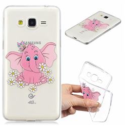 Tiny Pink Elephant Clear Varnish Soft Phone Back Cover for Samsung Galaxy J2 Prime G532
